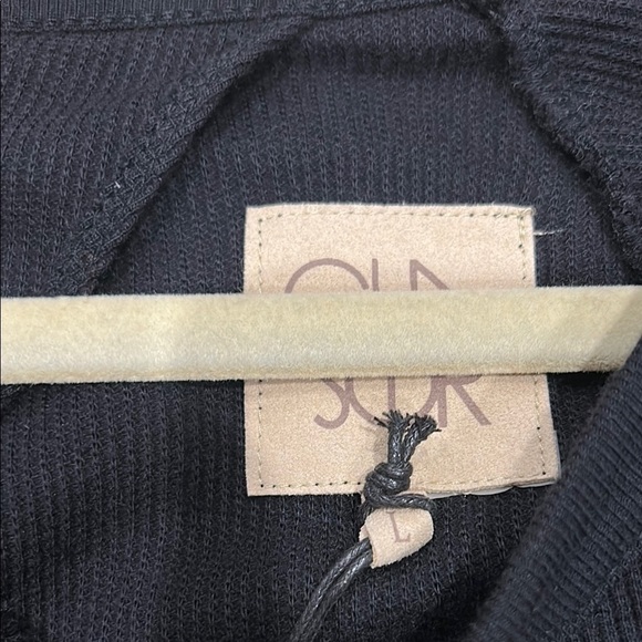 Chaser Brand Black Ribbed Long sleeve open back Women's Top large new w tags - Picture 2 of 7